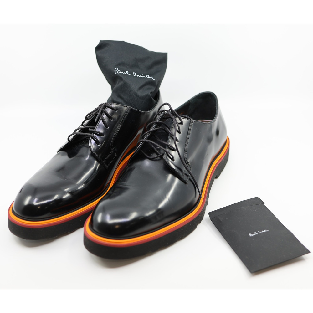 B5 New PAUL SMITH Black Leather Dress RAS Derby Shoes Size 8 UK US 9 $600